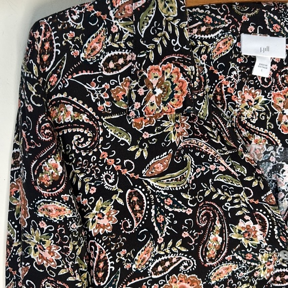 J. JILL Paisley Print Button Down Long Sleeve Tunic Size Large - Picture 3 of 16